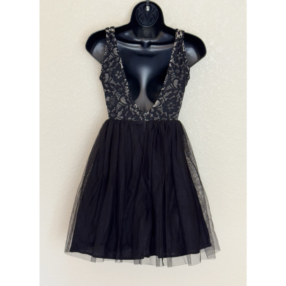 90s Vtg Blondie Nights Dress Embellished Lace Black Mini Tutu Balletcore, 1 - Picture 6 of 15